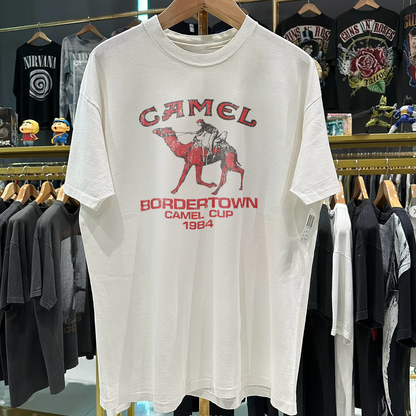 1984 Bordertown Camel Cup Australia Rare Washed White T-Shirt