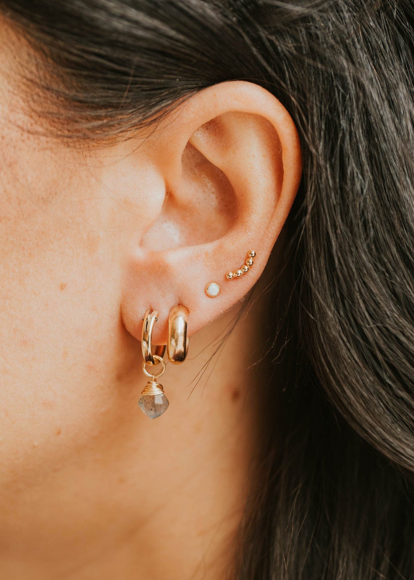 Bold Dome Earring Set - Gold