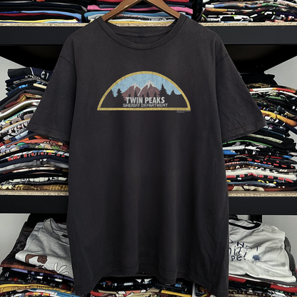 90s Twin Peaks Sheriff Department Washed Black Tee