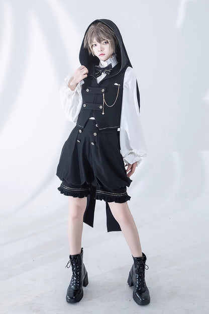 Black Anxious Rabbit Ouji Fashion Gothic Lolita Vest