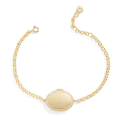 Personalized Oval Locket Bracelet